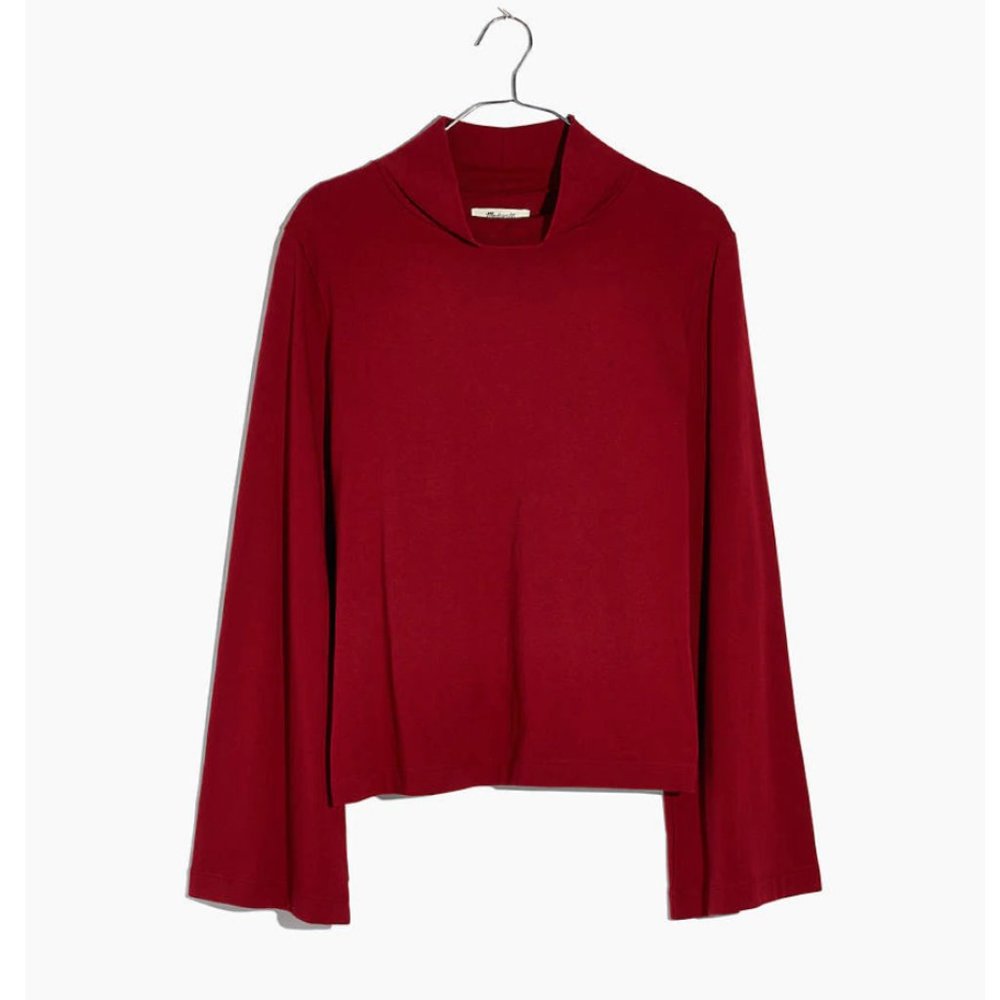 NWOT Madewell mockneck wide-sleeve top